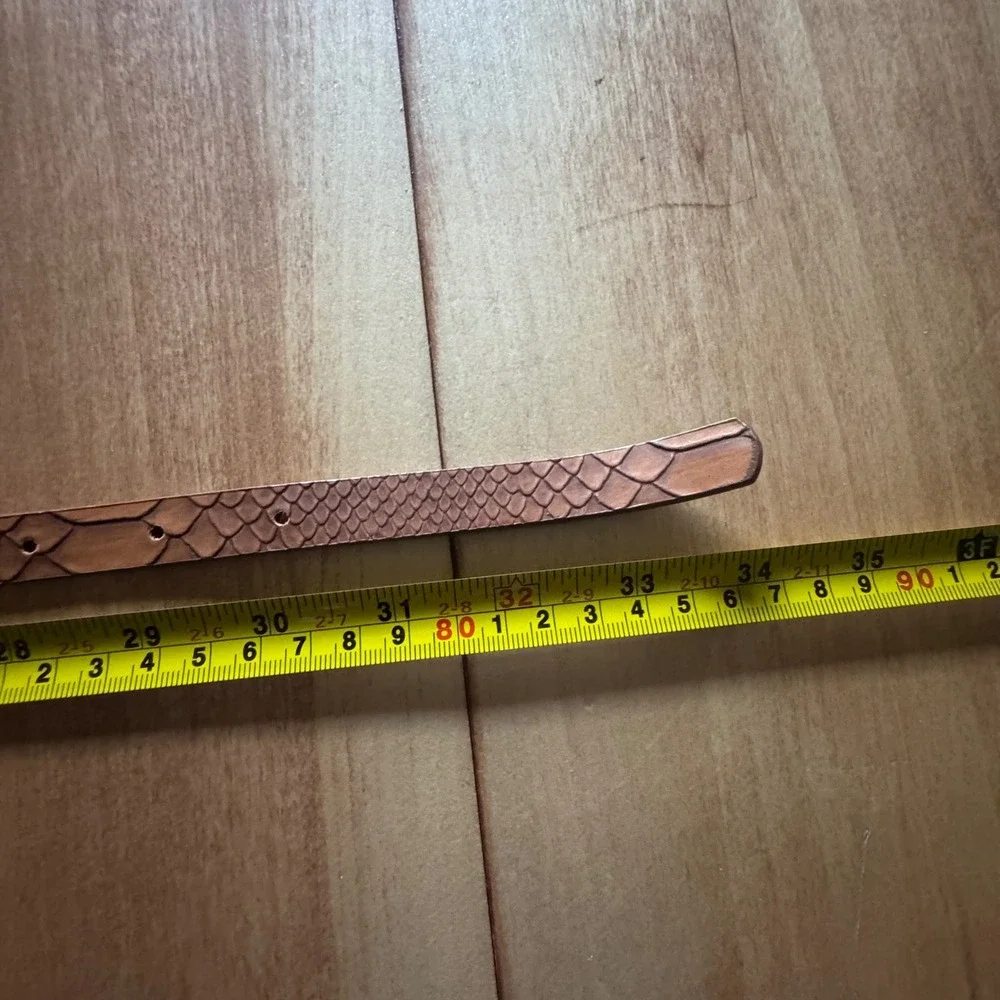 Brown Snakeskin‎ Embossed Skinny Belt Faux Leather Western Boho Slim 35 Inch
